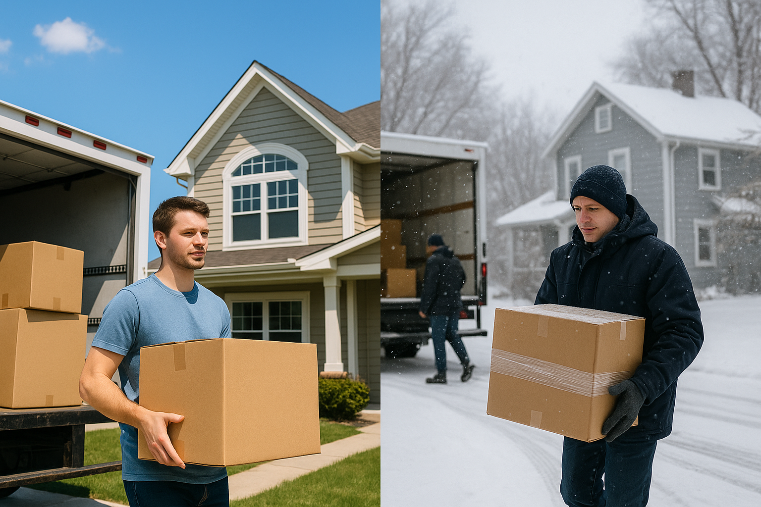 Summer and winter moving day comparison